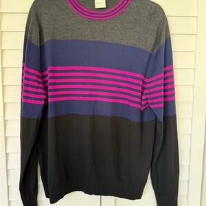 Paul Smith Men's Crewneck Sweater - Gray, Blue, and Pink